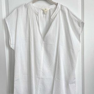 H&M White Short Sleeve V-Neck Blouse